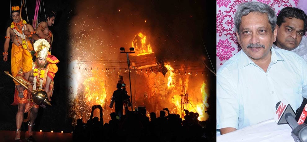defence minister manohar parrikar went lavkush ramlila sees worlds first surgical strike lanka dahan