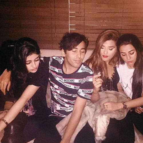 navya doing party with friends in a pub