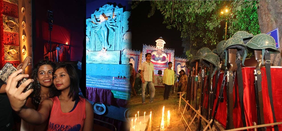 tribute to uri martyrs in durga pandal in delhi