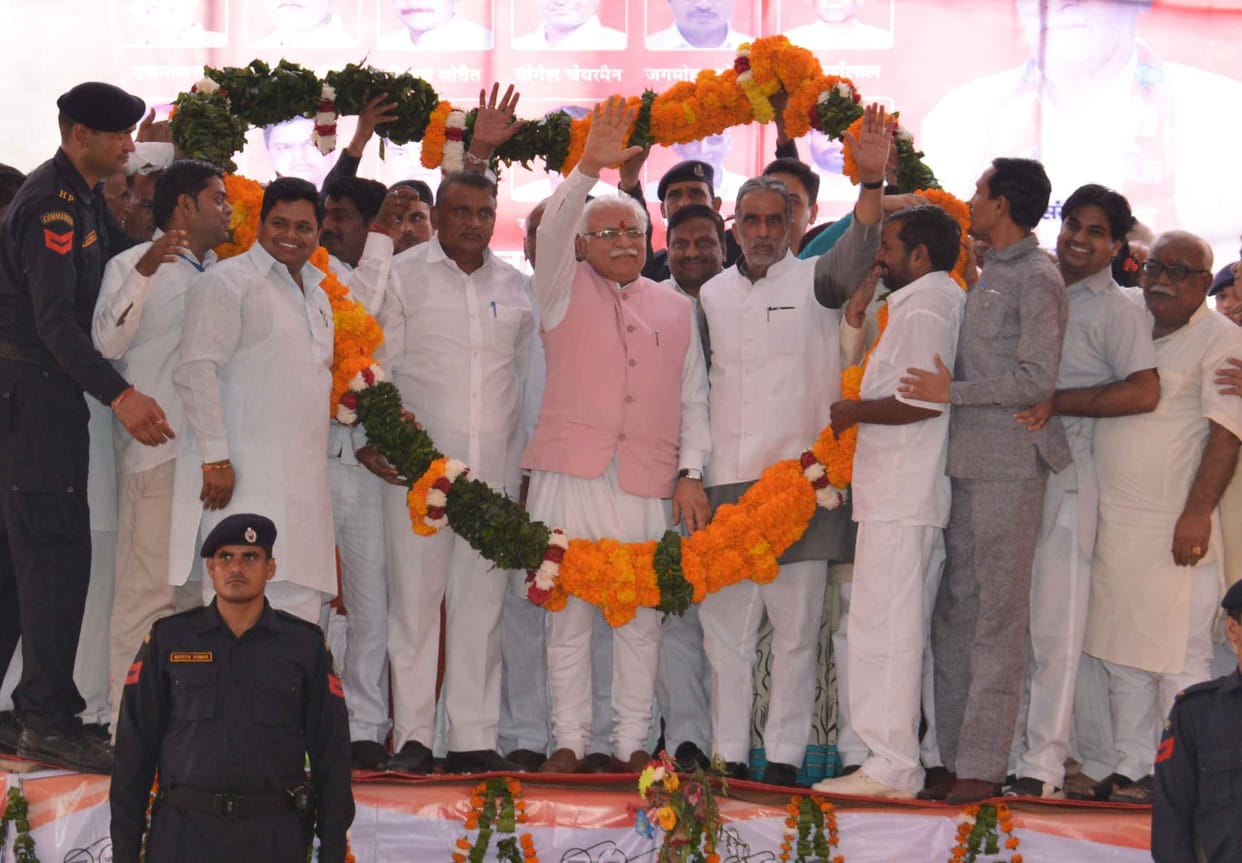  CM Manohar Lal rally in Hasanpur delightful gift
