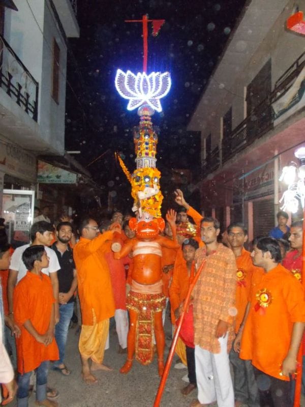 Hanuman went out the second day's procession