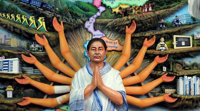 Durga Puja organisers show casing Mamata Bannerjee in the pandals