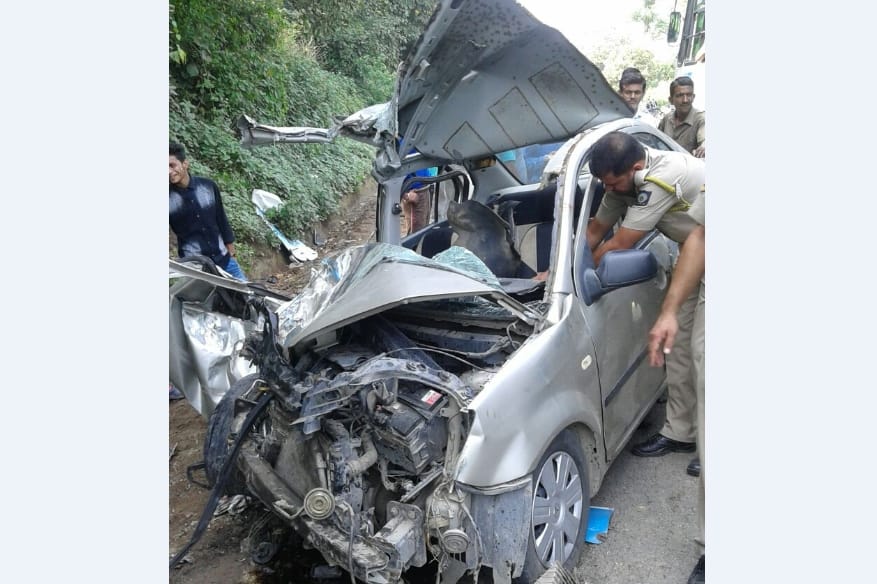  Haryana Roadways Bus Crush three Cars at Nahan, one Died, live photos