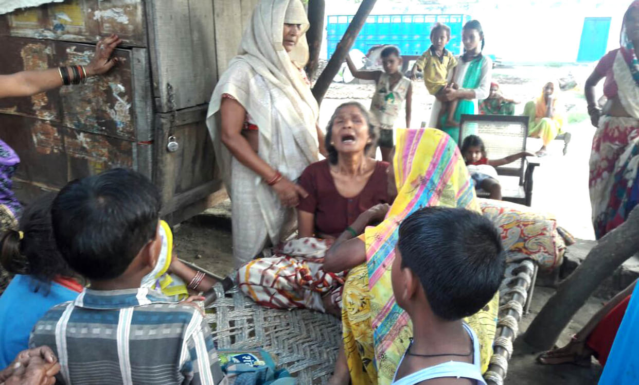 Dumper hit high tension line, driver killed