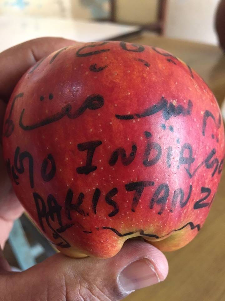 anti india slogans found on apples came from kashmir in radaur of yamunanagar