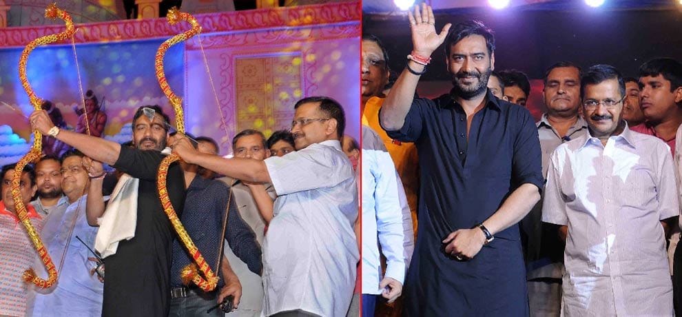 Rama-Ravana war Ajay Kejriwal Spreadsheets view, with Ravan effigy of Pakistan