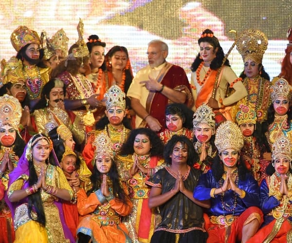 prime minister narendra modi in lucknow on vijay dashmi.