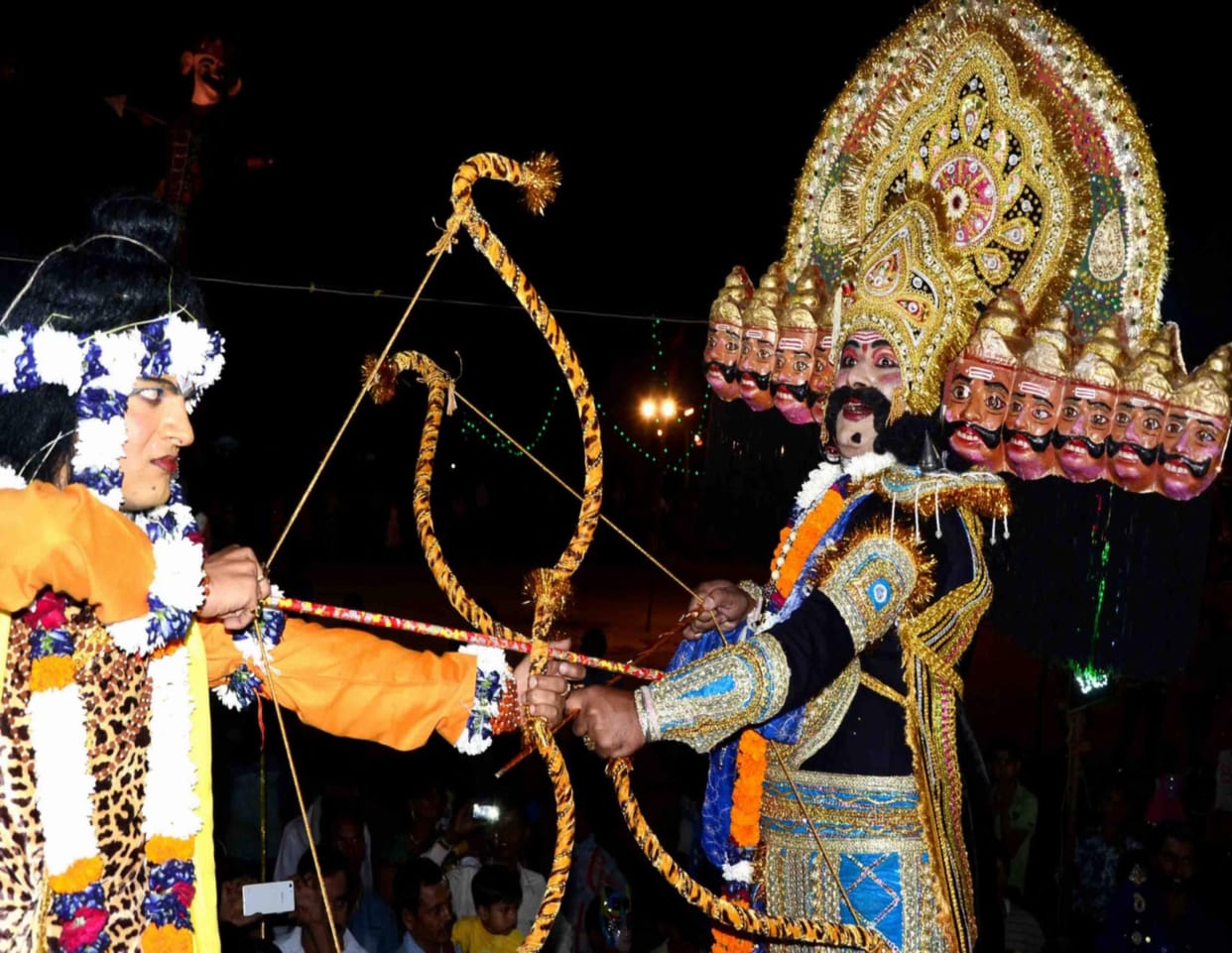 ravan vadh at Vijayadashami festival in uttarakhand.