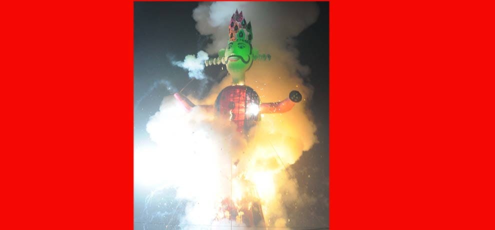 When Ravana burning drew crowds, then the victory of good over evil was