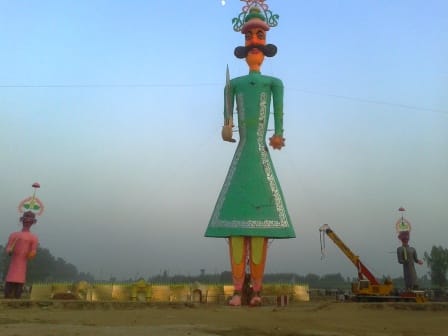 world's highest statue of ravana ready to burn and to record name in guiness book
