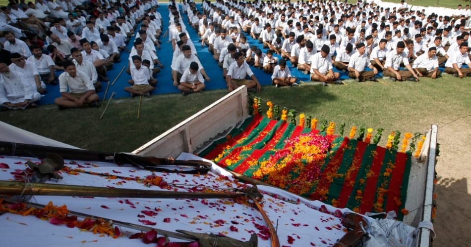 chandigarh RSS, volunteers, in uniform, appeared