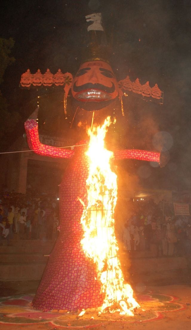 Ram was the fall from 31 to 40 feet high Ravana arrowy