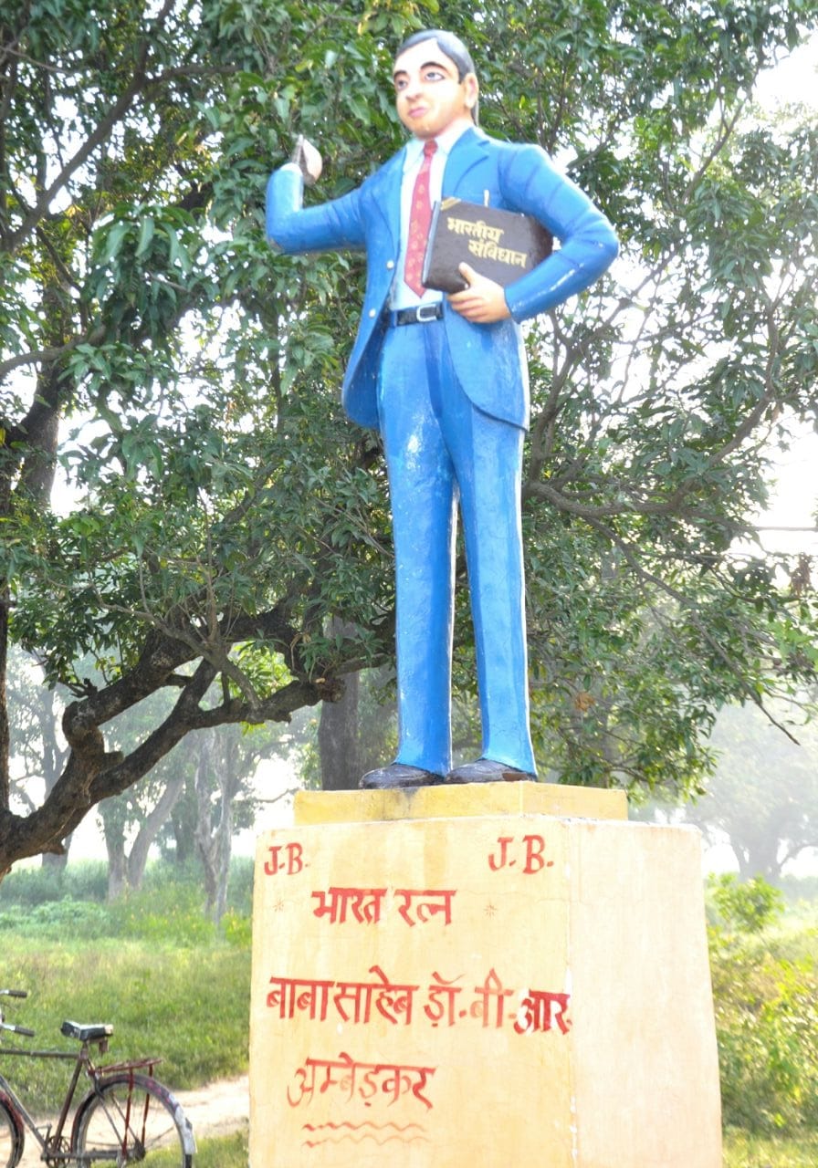 ambedkar statue broken in faizabad