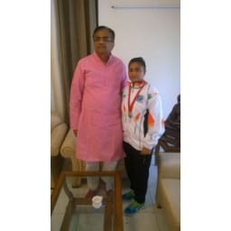 Minister OP Dhankharh congrates to Player Kusum to win, Jhajjar