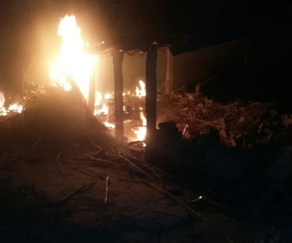  Fire in a village in bahraich.