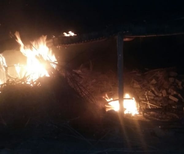  Fire in a village in bahraich.