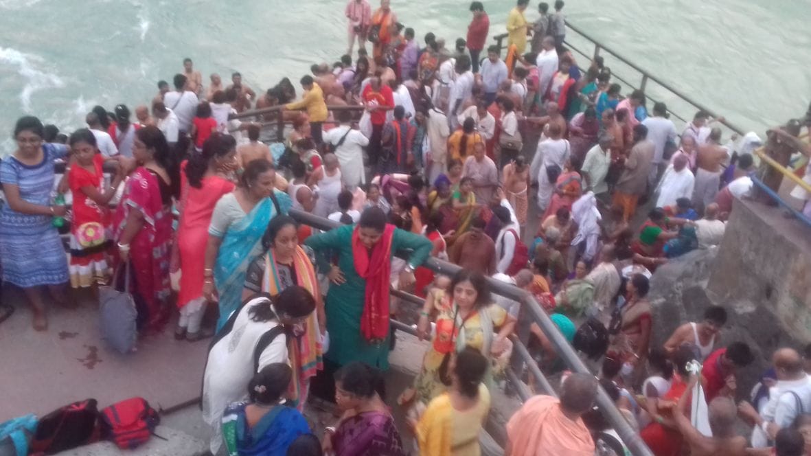 The Ganga devotees bathing