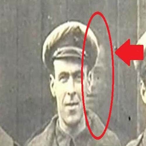aircraft mechanic Freddy Jackson ghost in a group photo