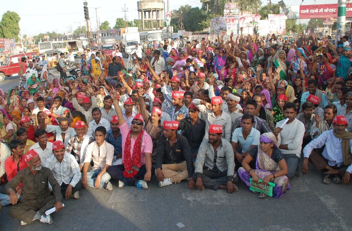 The workers blocked highways, protesting