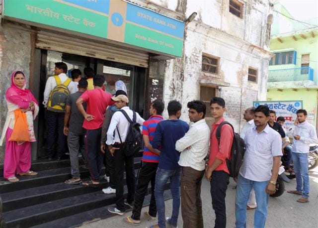 Bank branch, ATM crowd sweat rescued