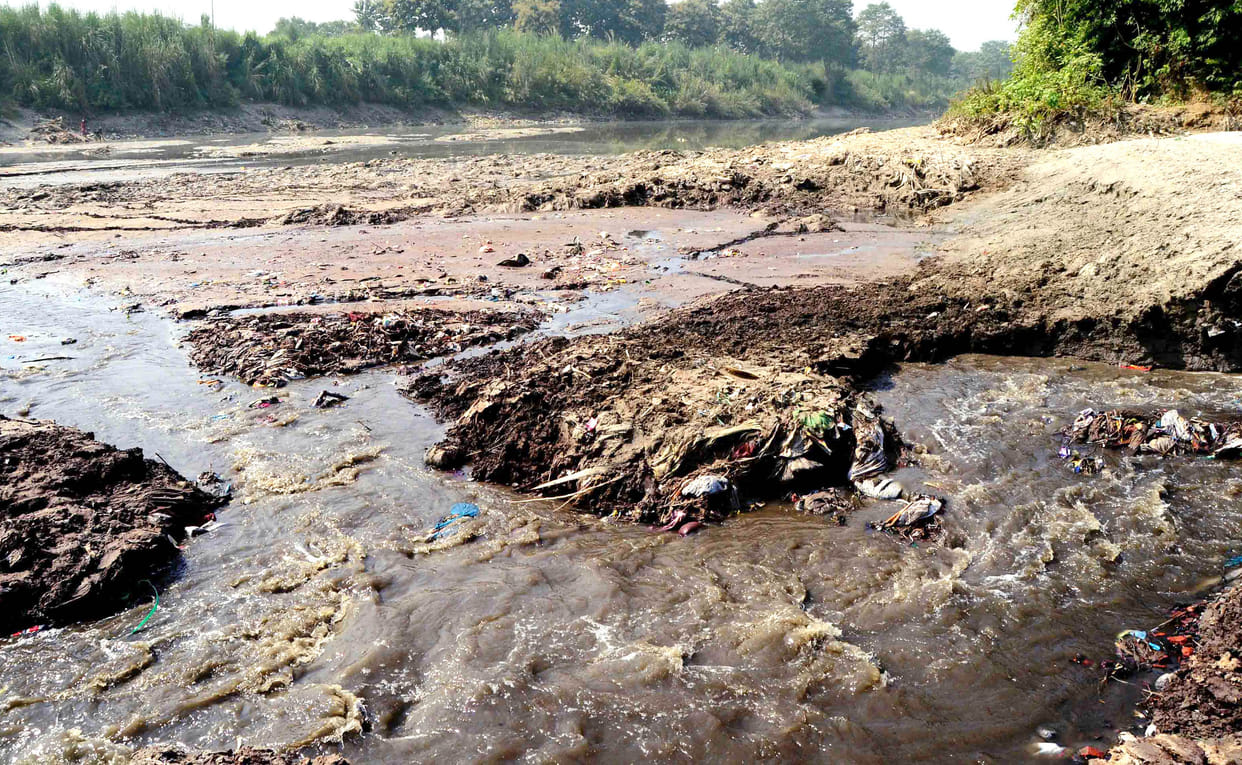 Sections of the river were stopped scarred