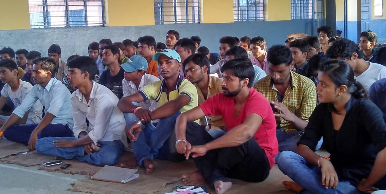 Students meeting on preparations for the rally