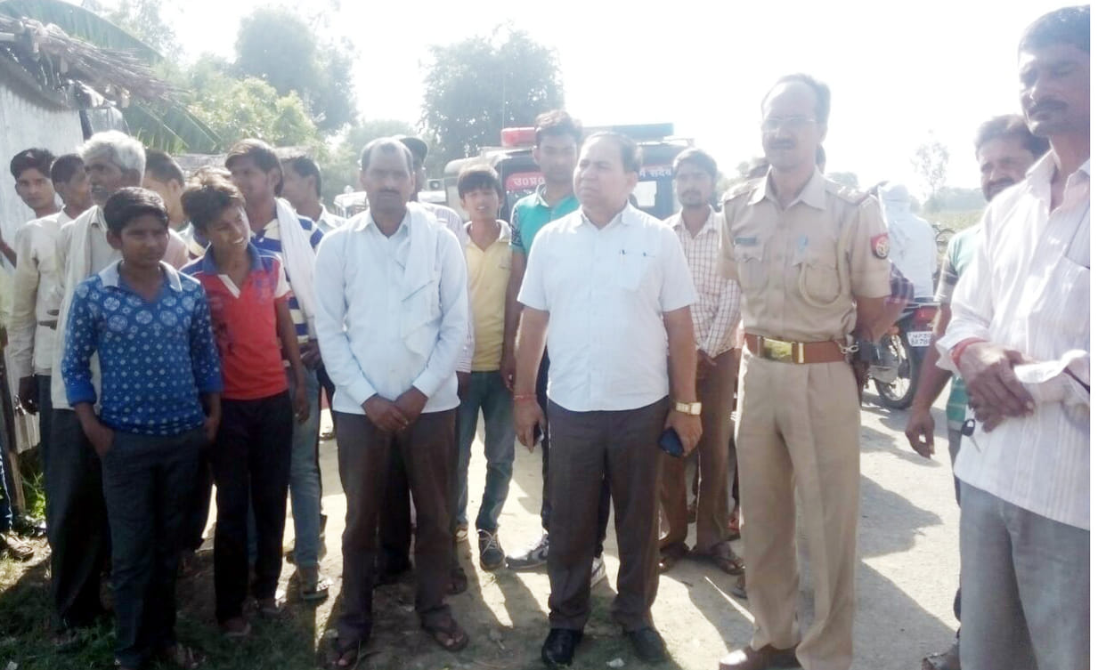 ambedkar statue breaking tension bsp supportes slogans force is everywhere