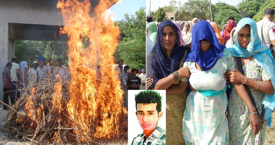 mansa youth murder ,sukhchain's funeral ,the mother cried bitterly