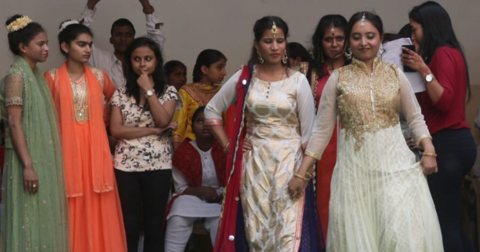 blind girls fashion show in chandigarh asha kiran vocational training center for differently abled