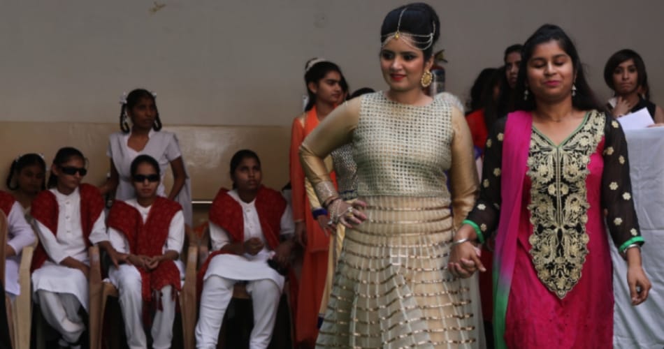 blind girls fashion show in chandigarh asha kiran vocational training center for differently abled