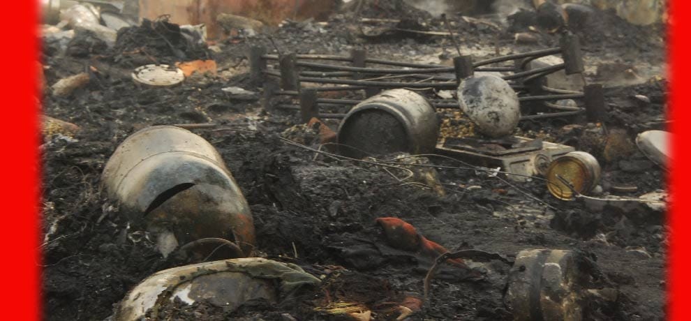 The incense sticks were destroyed shanties,