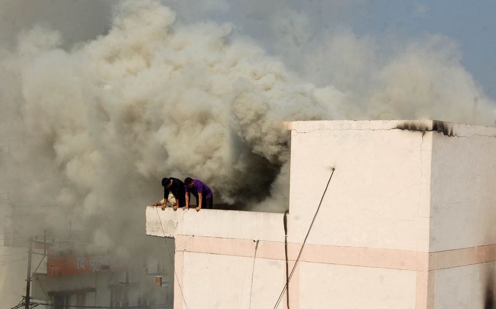 school dress shop caught fire