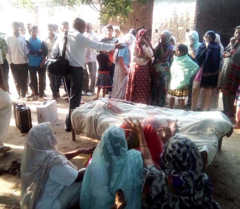 woman sleeping in the house, killed