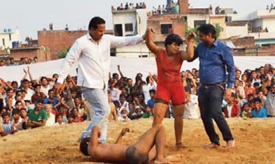lady wrestler neha tomar fight with male wrestler