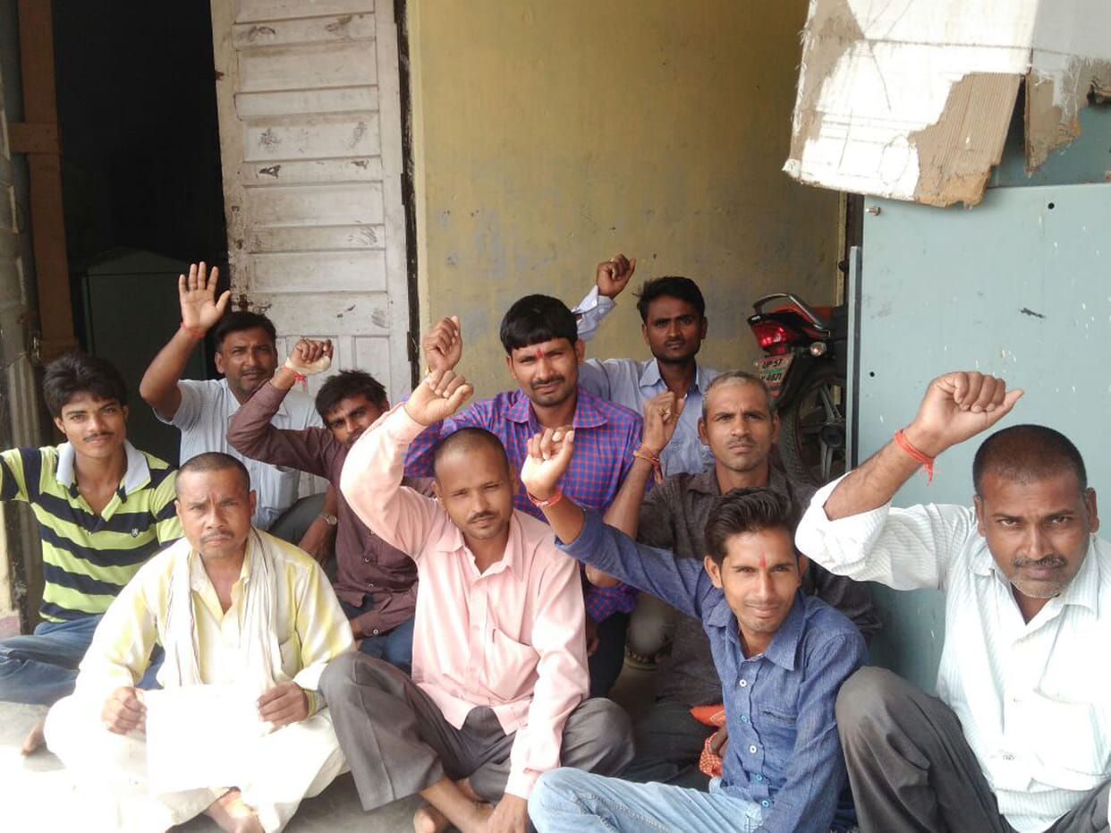 contract workers protested
