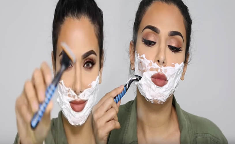 beauty expert who regularly shaves her face 