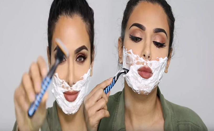 beauty expert who regularly shaves her face 