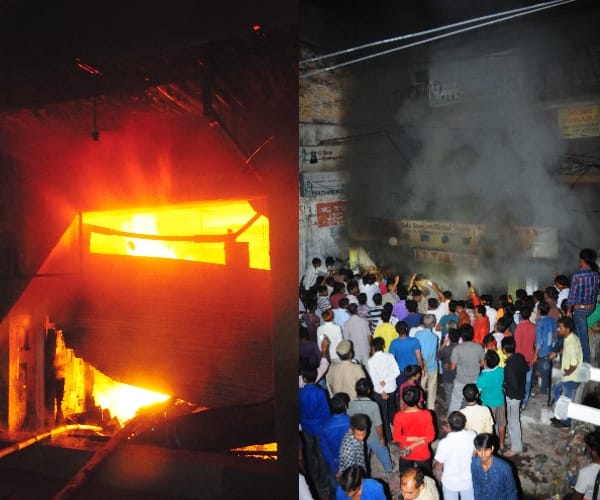  fire in a market in Lucknow.