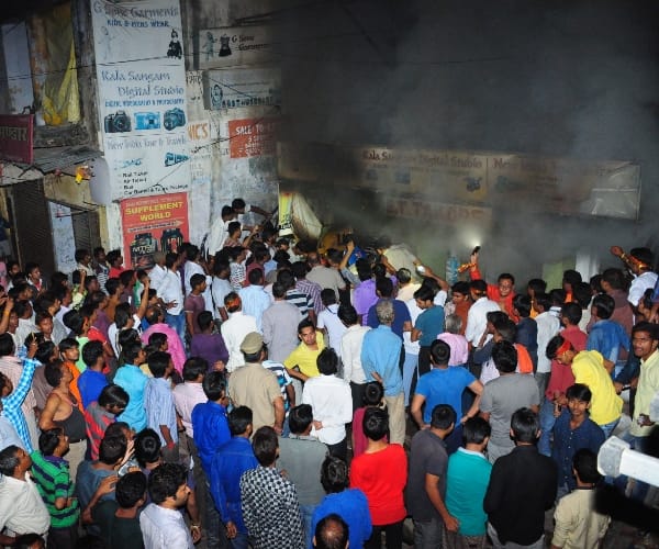  fire in a market in Lucknow.