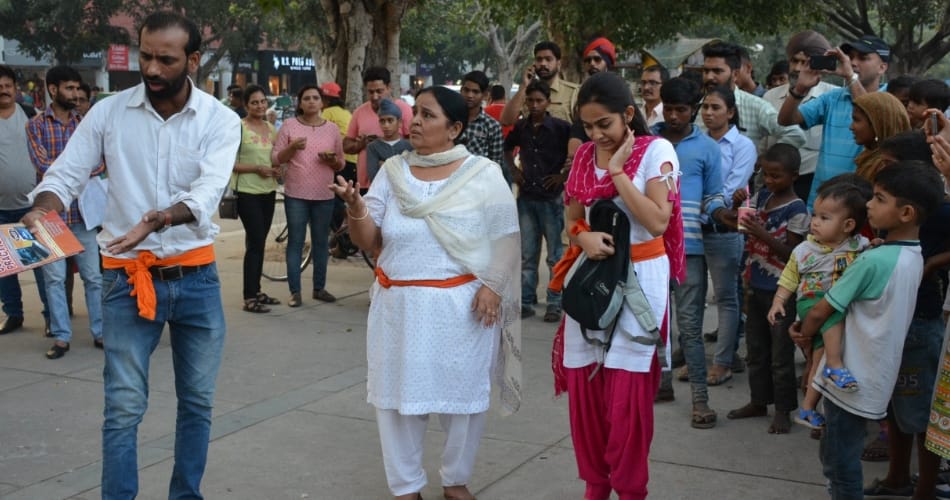 girl education based nukkad natak in sector 17 plaza chandigarh
