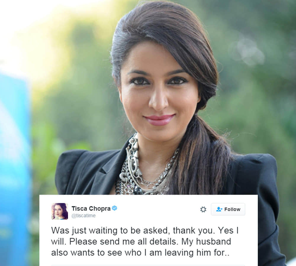 tisca chopra gets marriage proposal on twitter and she says yes