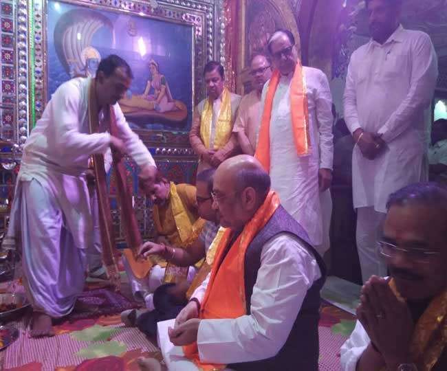 bjp president amit shah in Agroha Dham in hisar, annual fair on Sharad Purnima