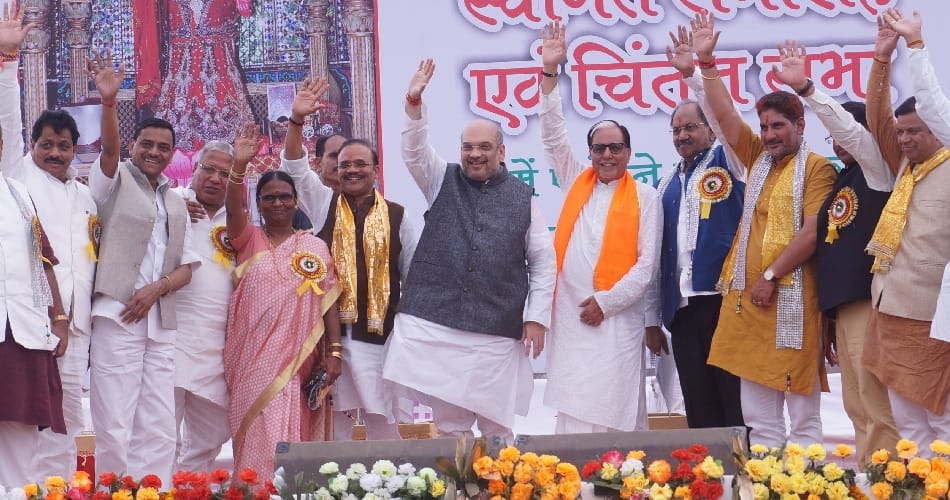 bjp national president amit shah in Agroha Dham in hisar, annual fair on Sharad Purnima