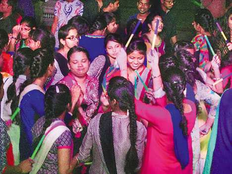 Medical students dance in Dandiya 
