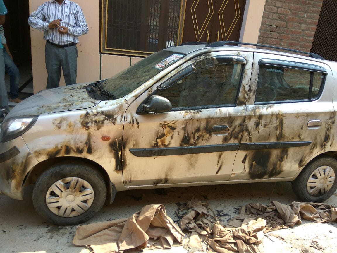 Set fire to a car parked outside the house of businessman