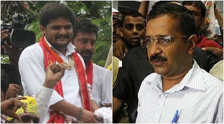  Hardik Patel supports Arvind Kejriwal ahead of 2017 Gujarat polls