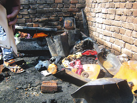 Cylinder bursts stampede, homeowner scorching