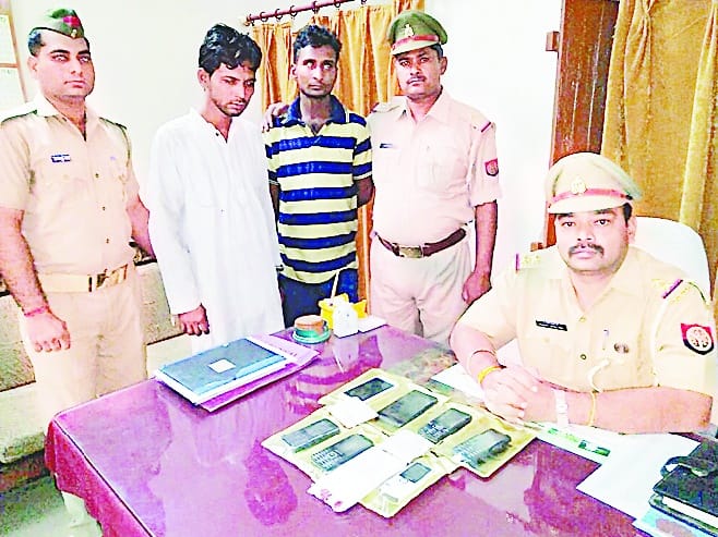 Two arrested by train blowing stuff