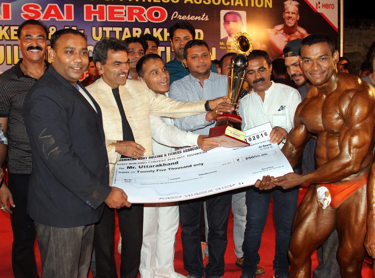 Shapely body became visible and Mr. Sarvesh bodybuilder Uttarakhand