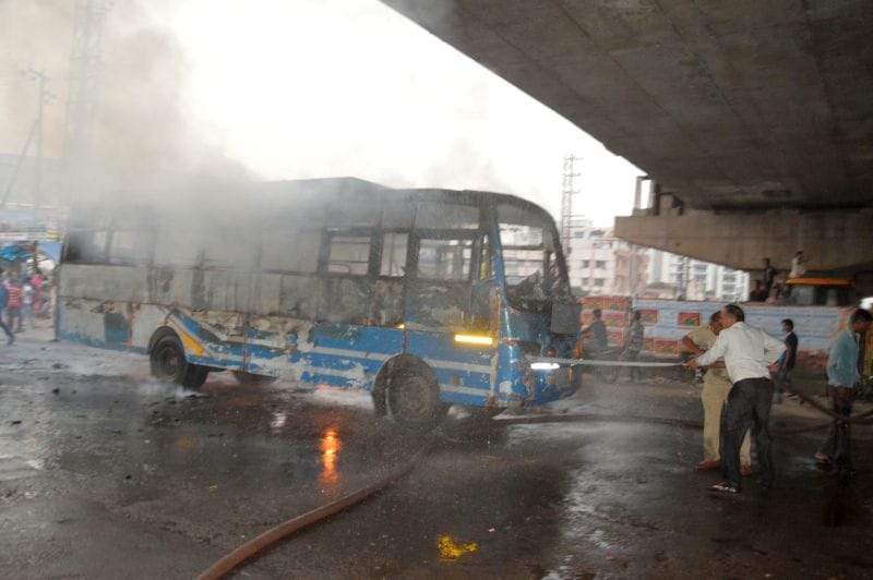 disturbance after road accident
